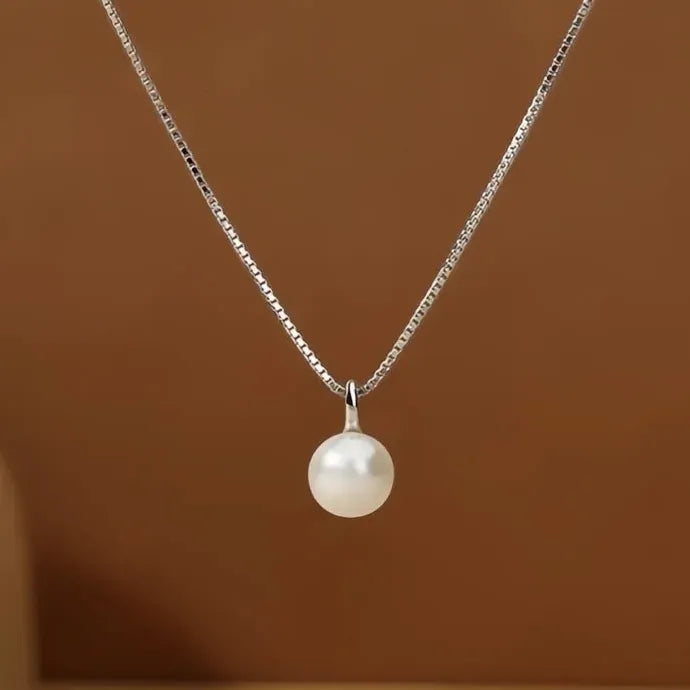 Elegant Women Geometric Pearl Pendant Necklace Copper Alloy Wedding Party Gift