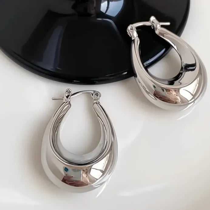 Geometric Hoop Earrings for Women Gold Silver Wedding Engagement Jewelry