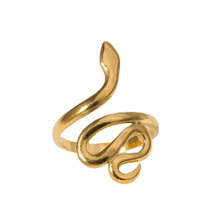 Minimalist Stainless Steel Geometric Open Ring for Women Gold Tone Gift Jewelry