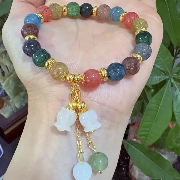 Ceramic Beaded Small Fish Dopamine Bracelets for Women and Men Elastic Gift