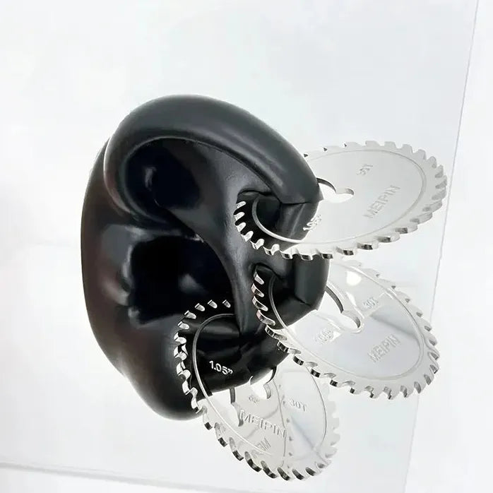 2024 Cyberpunk Gear Anti-theft Buckle Copper Alloy Stud Earrings Set Gift