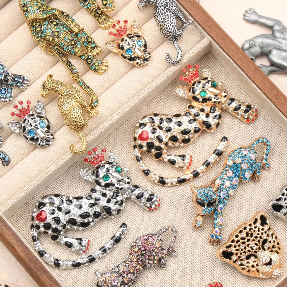 Vintage Leopard-Print Brooch for Men & Women Wedding Gift Accessory