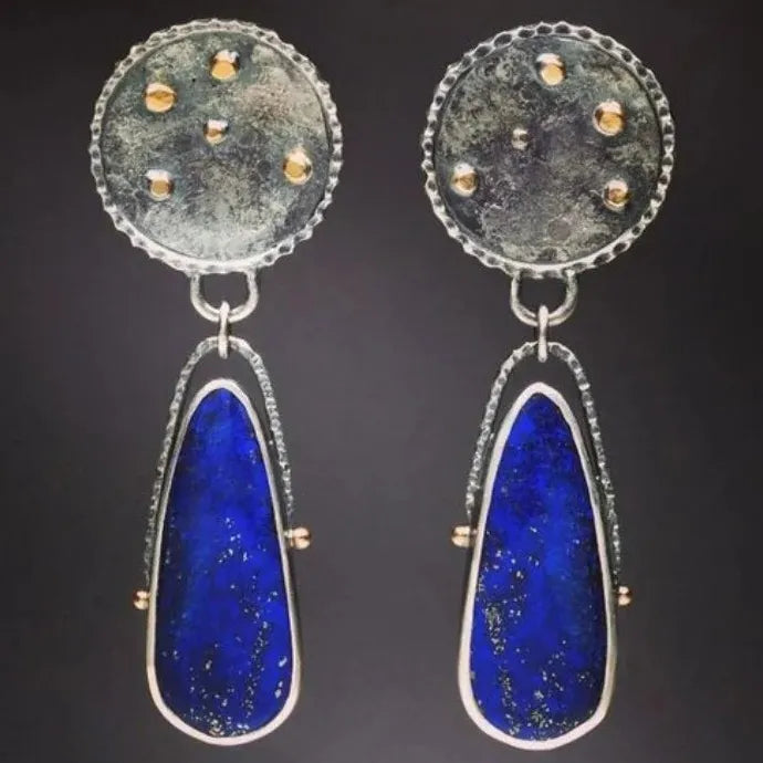 Vintage Bohemian Resin Inlaid Drop Earrings for Men and Women Gift