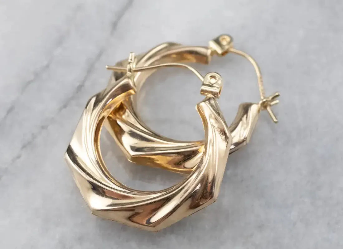 Glossy Metal Large Circle Geometric Drop Earrings for Women Retro Jewelry