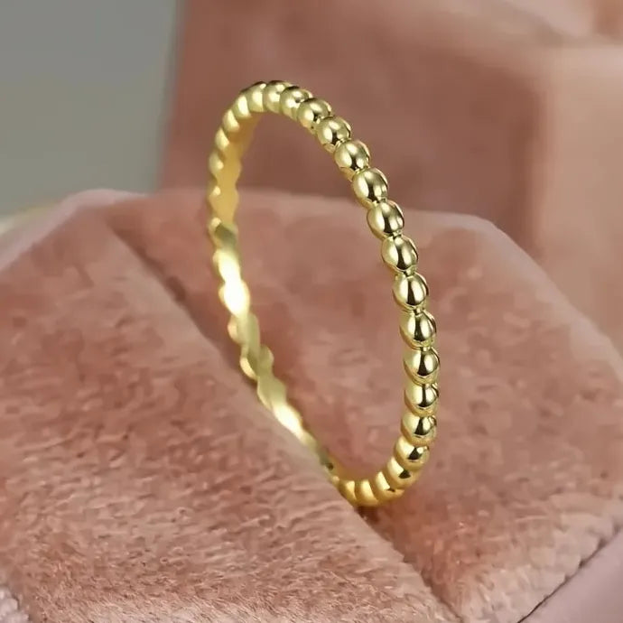 Metal Beads Rings for Women 4 Colors Brass Minimalist Geometric Jewelry