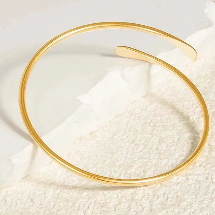 Adjustable Gold Color Geometric Metal Cuff Bracelet for Women Men Gift