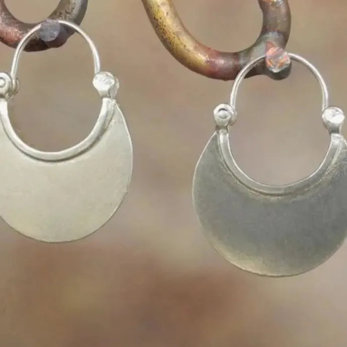 Classic Silver Hoop Earrings for Women Girls Zinc Alloy Fashion Jewelry Gift