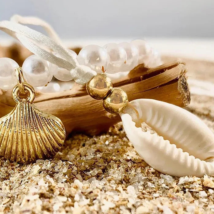 5Pcs Bohemian Starfish Shell Beaded Bracelets for Women Girls Jewelry Set