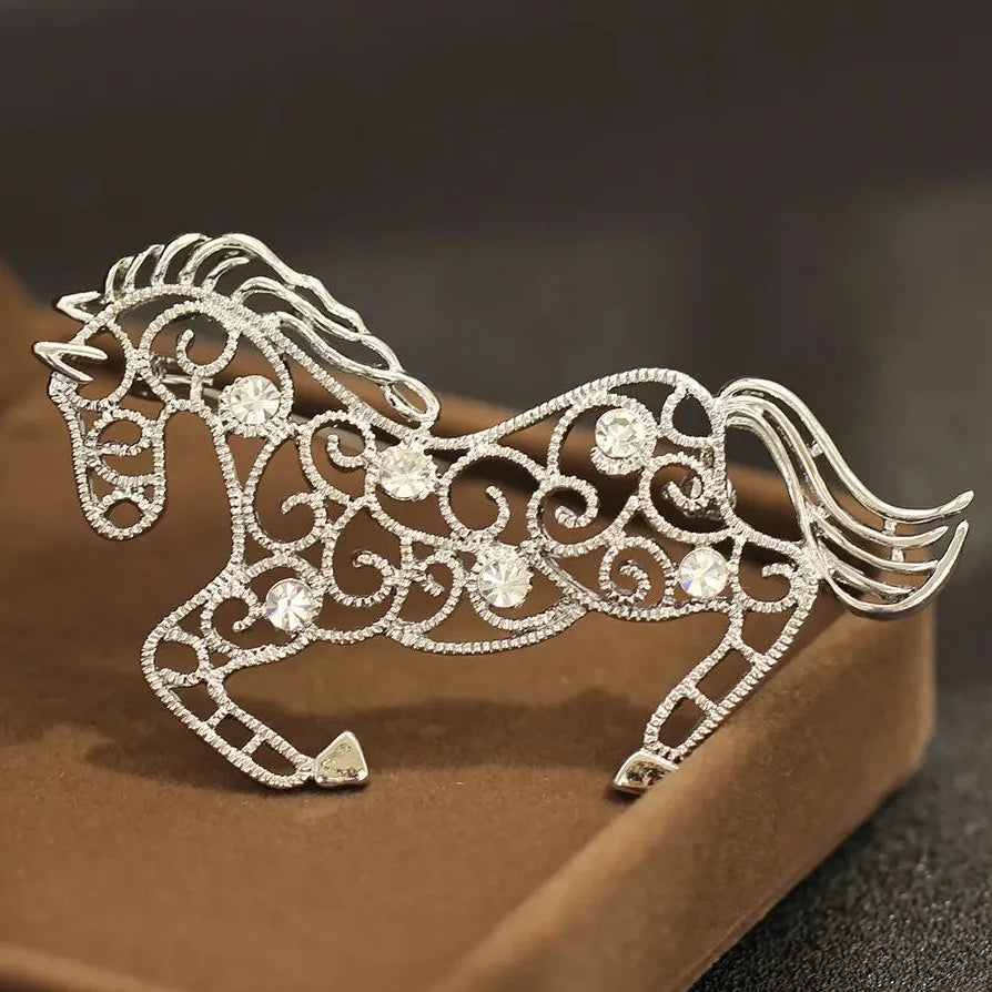 Luxury Vintage Horse Year Warhorse Unicorn Brooch for Men and Women