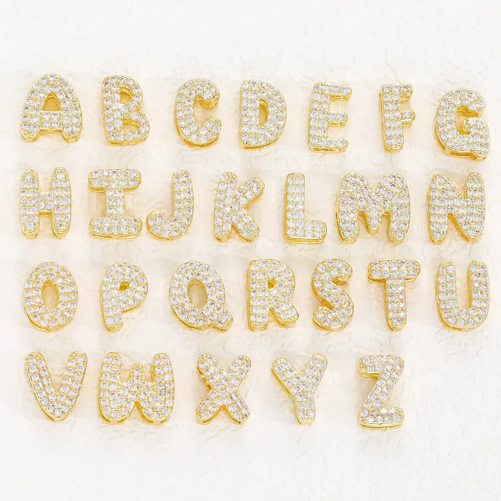 18K Gold Plated Zircon Initial Necklace Women Mini Alphabet Choker Gift