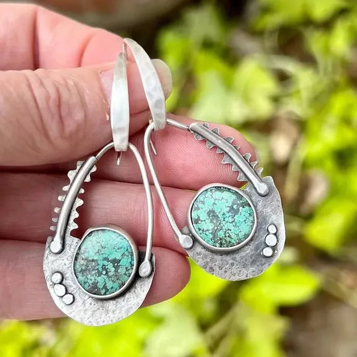 Silver Water Drop Dangle Earrings Natural Stone Zinc Alloy Bridal Wedding Jewelry Gifts