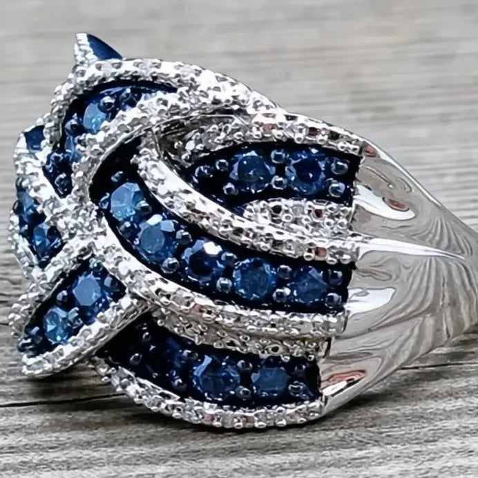 Elegant Women’s Geometric CZ Cross Ring for Wedding Party Jewelry