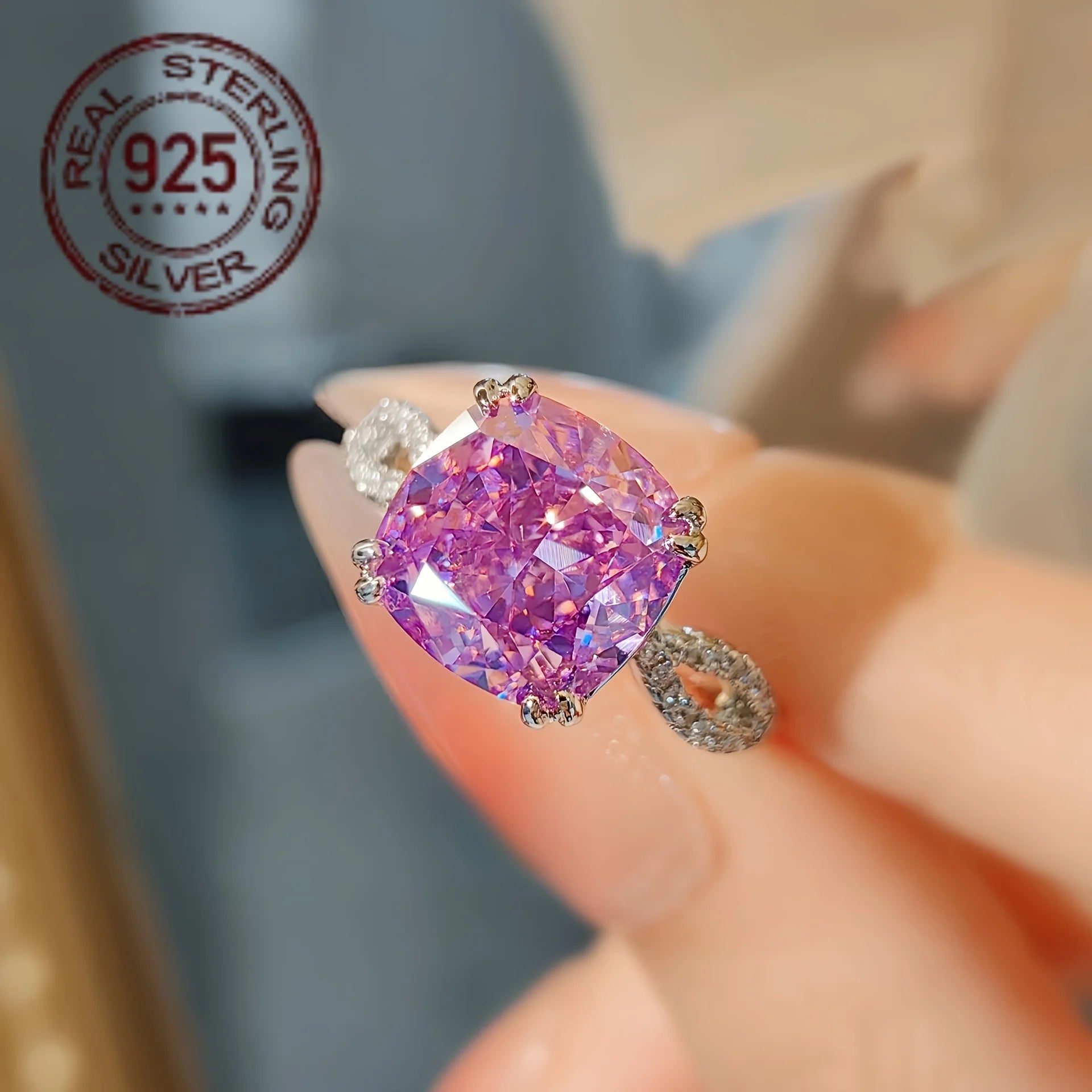 18K Gold Plated Lab Diamond Peridot Ring – 925 Sterling Silver Women’s Engagement Ring