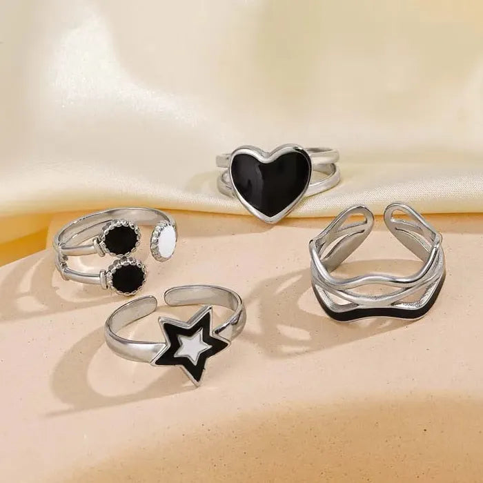 Adjustable Geometric Titanium Steel Ring for Women Wedding Gift Jewelry Accessory