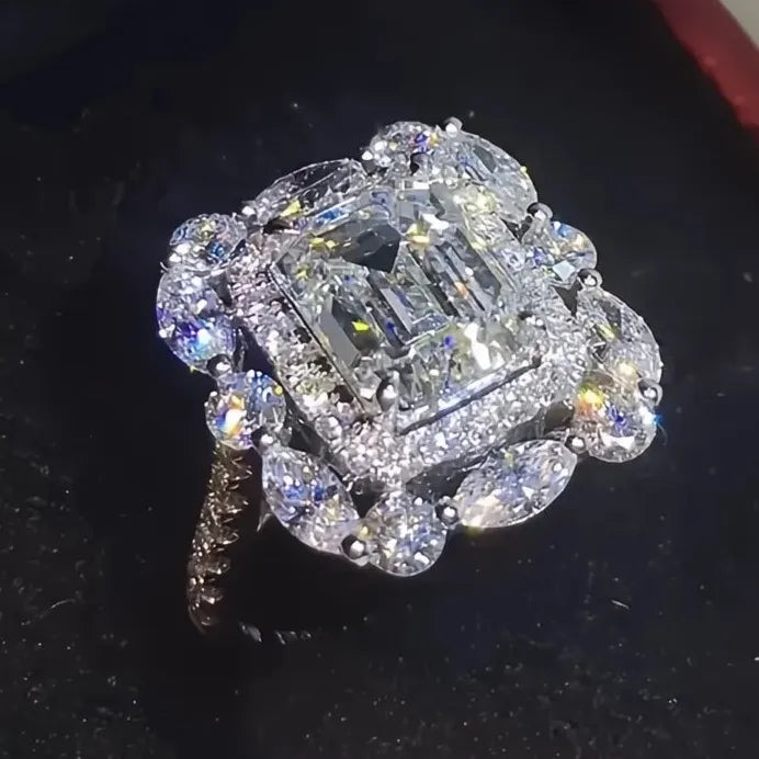Geometric Cubic Zirconia Wedding Ring for Women Elegant Jewelry Gift