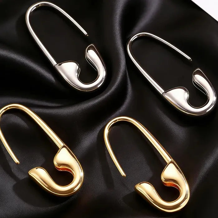 Vintage Zinc Alloy Simple Paperclip Drop Earrings for Women Gift