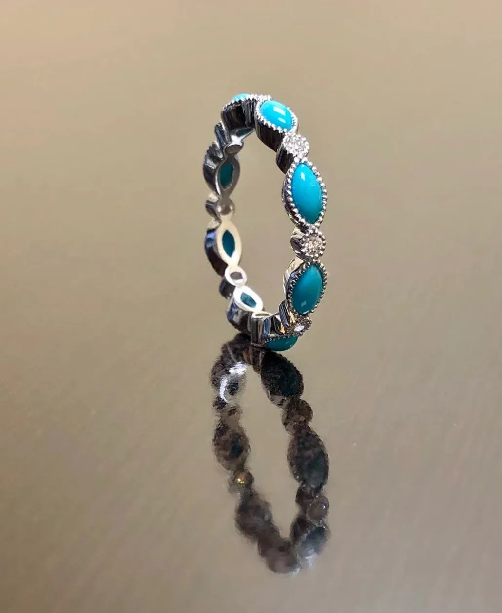 Vintage Geometric Zinc Alloy Ring with Imitation Sapphire for Women’s Party Jewelry
