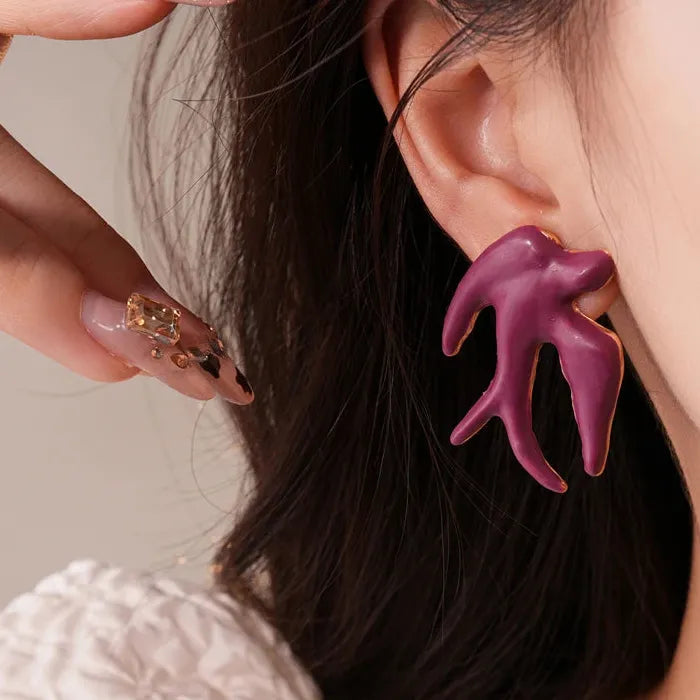 Vintage Boho Zinc Alloy Swallow Bird Drop Earrings for Women Gift