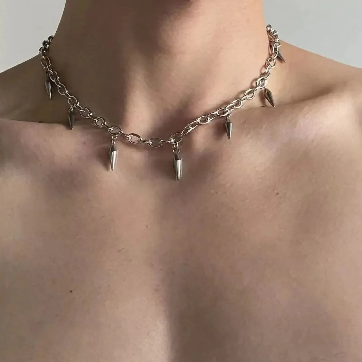 Punk Irregular Wave Chain Necklace Men Women Gothic Figaro Cuban Gift