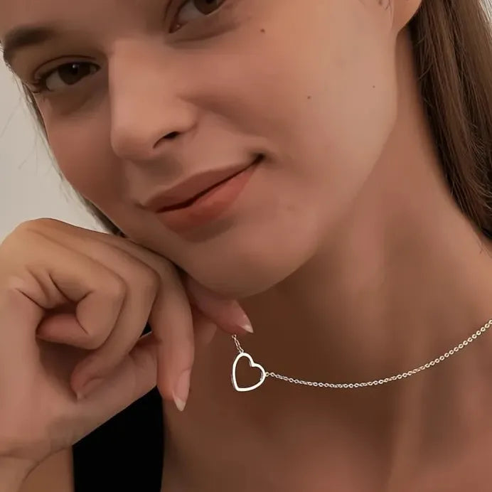 Minimalist Heart Pendant Necklace Copper Alloy Trendy Jewelry for Women