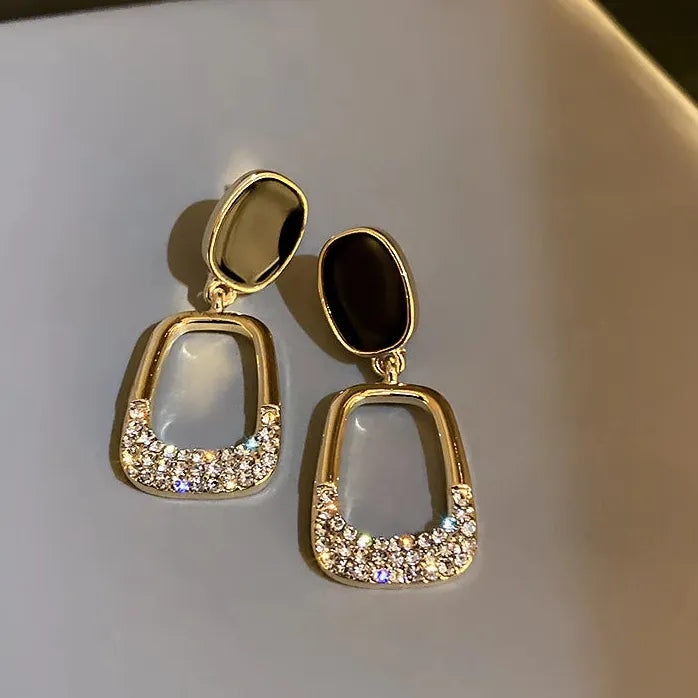 Luxury Micro Inlaid Zircon Geometric Square Dangle Earrings Women 2024 Party Jewelry