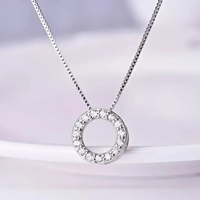 Trendy Geometric Cubic Zirconia Necklace Copper Alloy Clavicle Chain Women