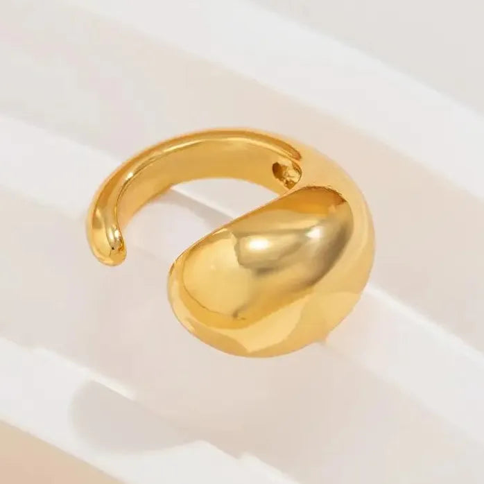 Gold Water Drop Clip Earrings Gothic C Shape Ear Cuff Stud for Women