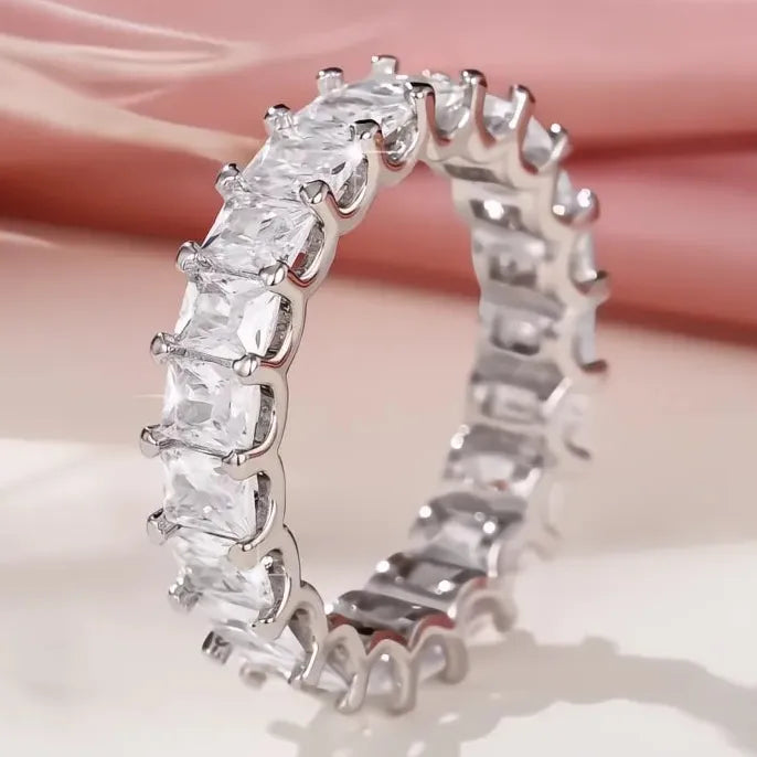 Dainty Thin Rings for Women Cubic Zirconia Brass Minimalist Fashion Statement Jewelry