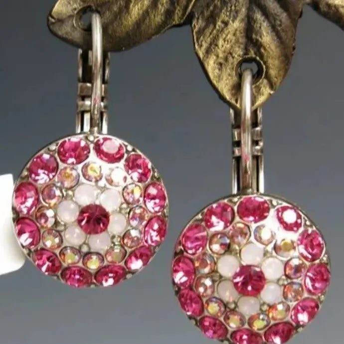 Silver Gold Geometric Rhinestone Imitation Pearl Turquoise Bead Drop Earrings for Women