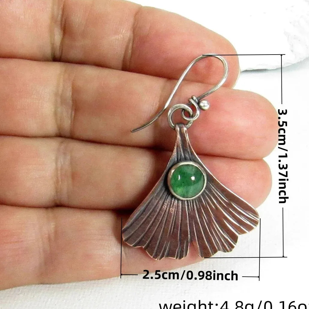 Bohemian Ginkgo Leaf Drop Earrings for Women Zinc Alloy Retro Jewelry
