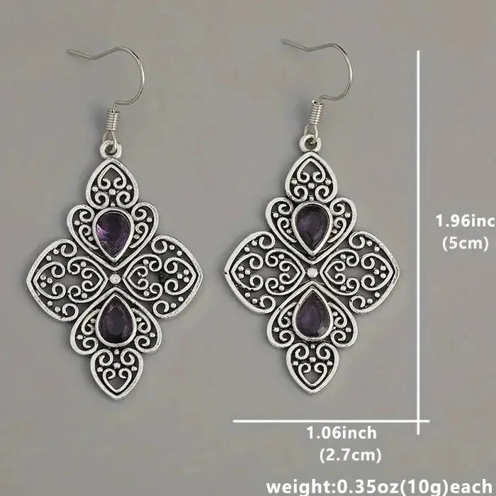 Creative Retro Bohemian Zinc Alloy Drop Earrings for Women Daily Wear