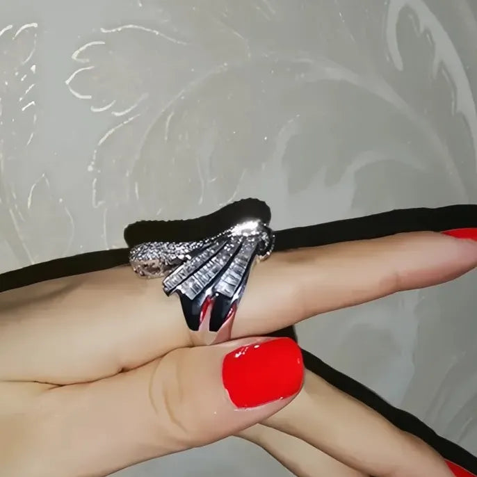 New Gorgeous Women Geometric Cubic Zirconia Crystal Rings for Engagement Wedding Fashion Jewelry