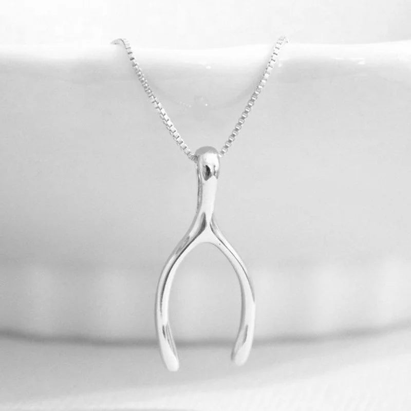 Fashionable Silver Y-shaped Pendant Necklace Suitable for Women's Fashionable Wedding Engagement Jewelry