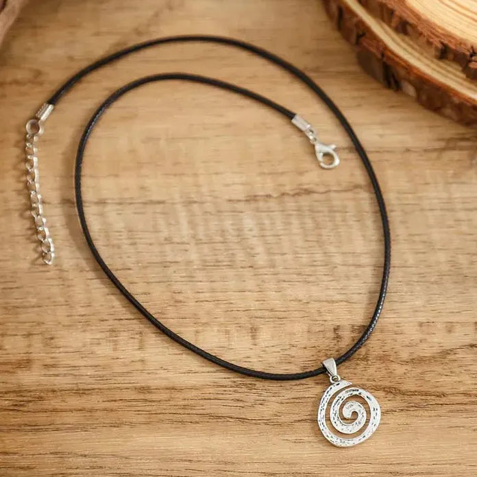 Vintage Spiral Vortex Pendant Necklace Women Punk Hip Hop Y2K Jewelry Gift