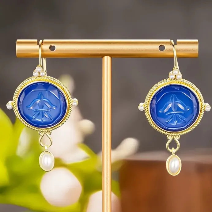 Gold Imitation Pearl Drop Earrings Women’s Trendy Geometric Wedding Jewelry