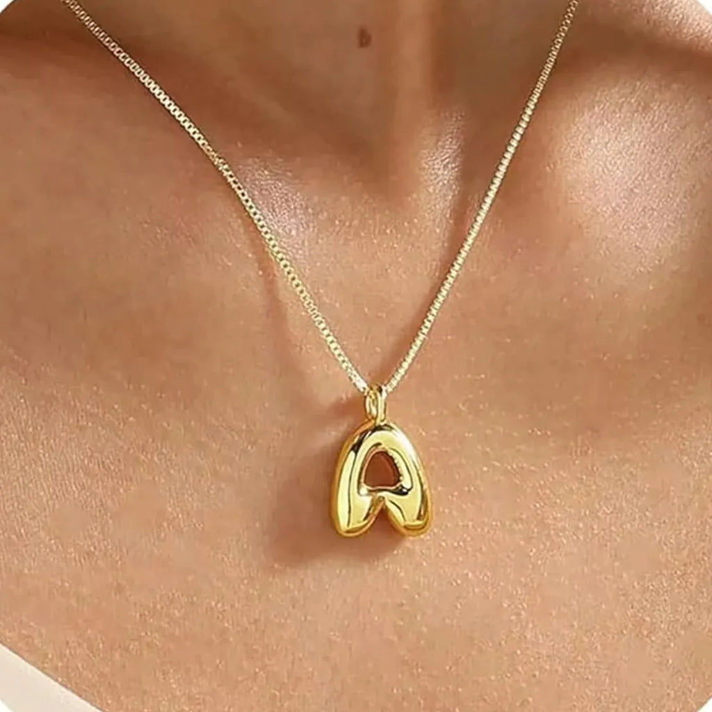 18k Gold Plated Stainless Steel Alphabet Initial Pendant Necklace A-Z for Women