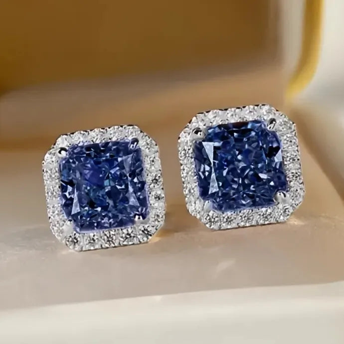 Elegant Women’s Geometric Copper Alloy Cubic Zirconia Stud Earrings