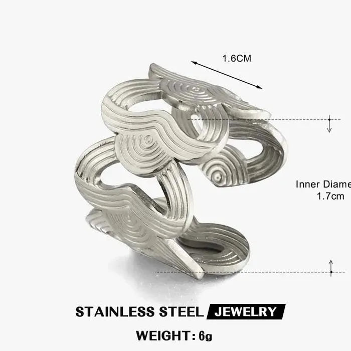 Gold Stainless Steel Heart Ring Women Minimalist Geometric Jewelry Gift Accessory