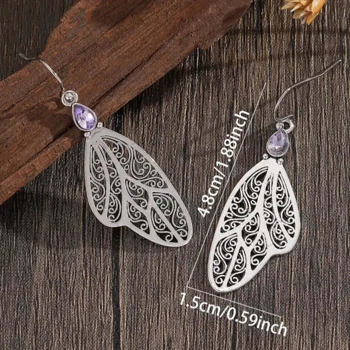 Retro Wing Shaped Earrings Zinc Alloy Ladies Wedding Engagement Jewelry Gift