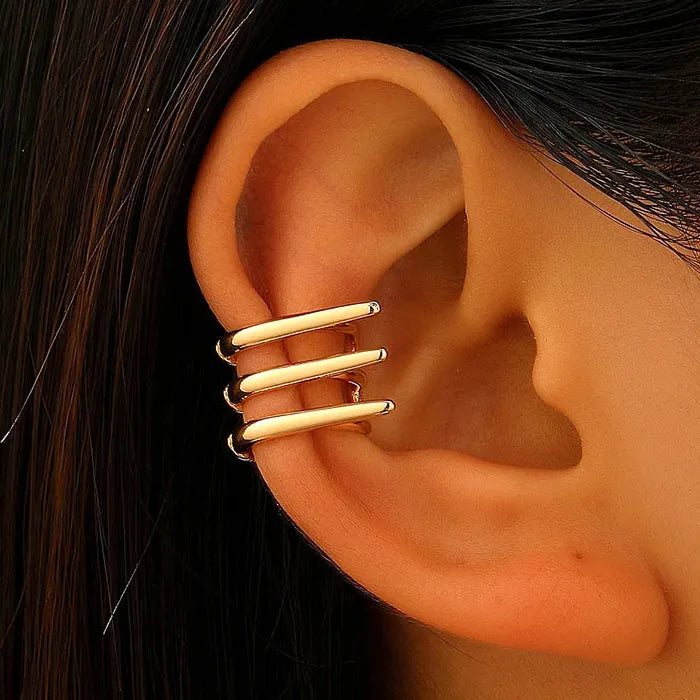 Adjustable Minimalist Copper Claw Clip-On Earrings Women Vintage Punk Ear Cuffs