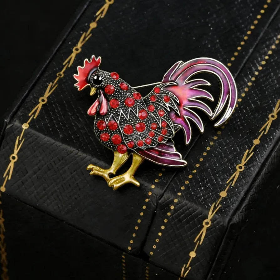 Luxury Classic Rooster Brooch Jewelry Gift for Men and Women