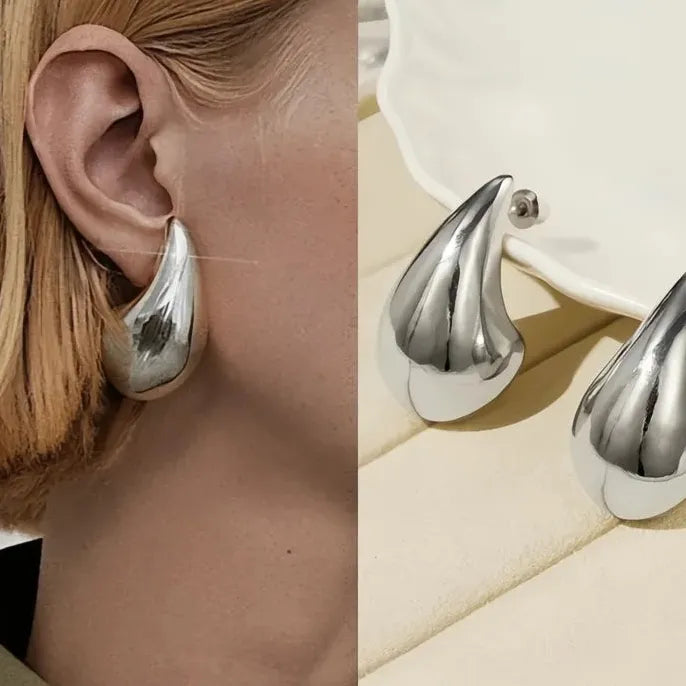 Water Drop Earrings for Women Brass Metal Gold Color Silver Plated Gift