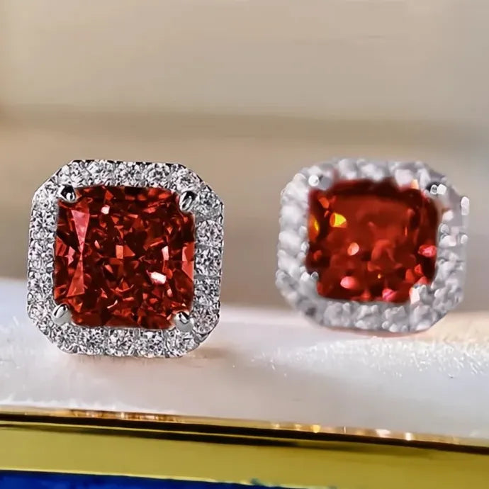 Elegant Women’s Geometric Copper Alloy Cubic Zirconia Stud Earrings