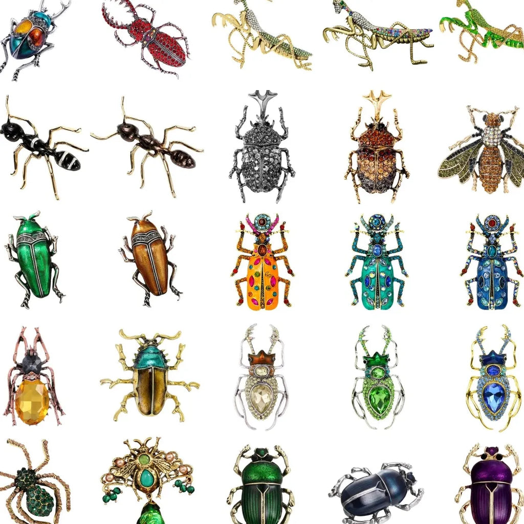 Luxury Insect Brooches Cicada Beetle Bee Mantis Pin for Women