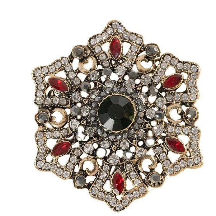 Vintage Style Rhinestone Flower Brooch Corsage Pin for Jackets & Scarves