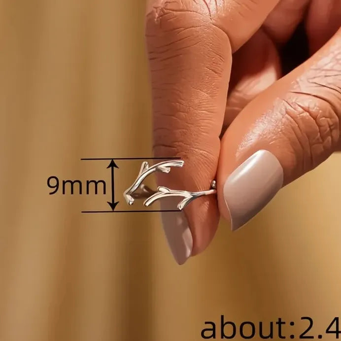 Elegant Trendy Adjustable Branch Women’s Ring Silver Color Metal Jewelry