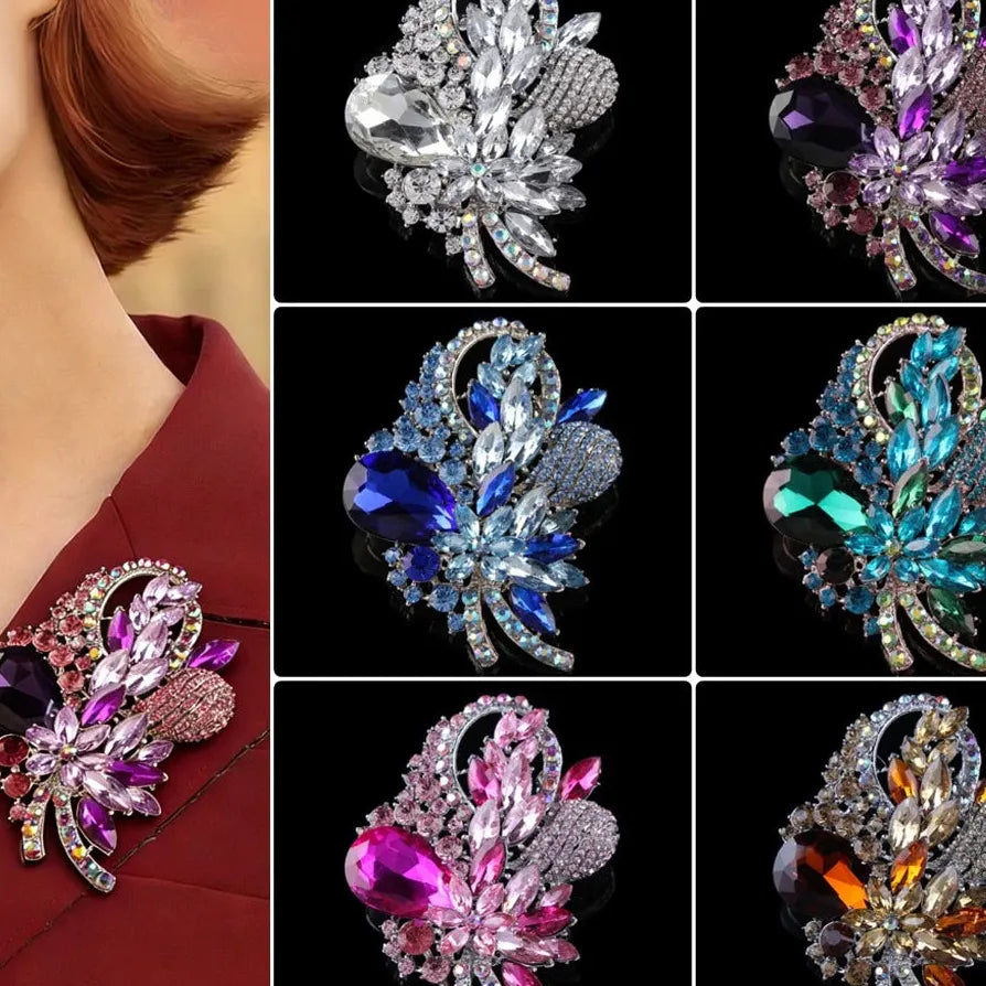 Classic Floral Openwork Brooch Wedding Gift for Men and Women