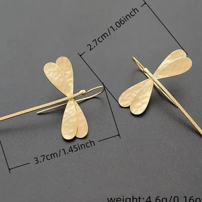 Dragonfly Drop Earrings for Women Zinc Alloy Long Party Wedding Jewelry