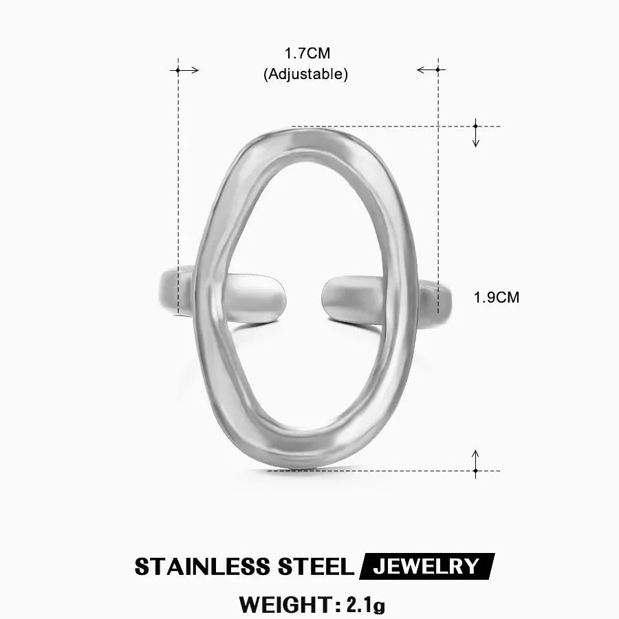 18K Gold Plated Stainless Steel Women's Vintage Geometric Cocktail Ring Jewelry