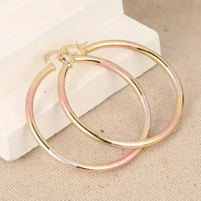 Classic Gold Color Geometric Hoop Earrings for Women Metal Jewelry